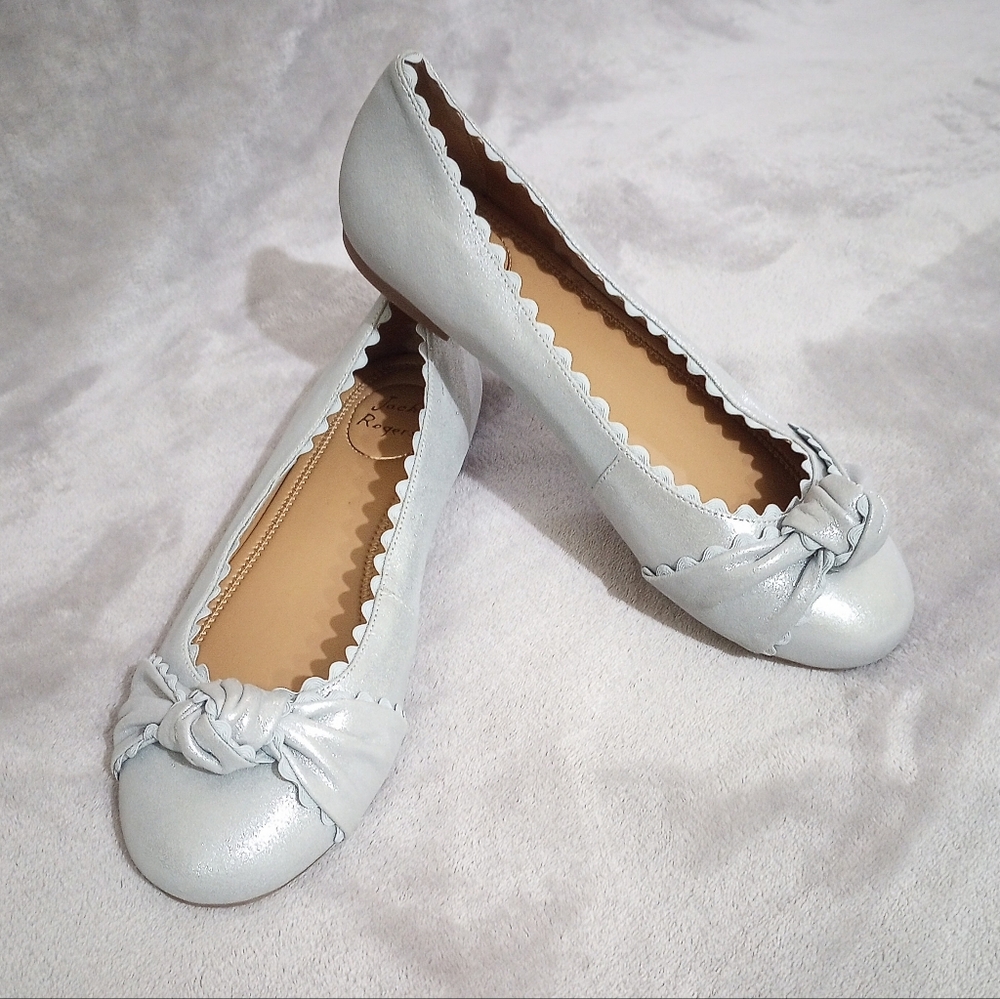 NWOB Jack Rogers Holly Matte Silver Ballet Flats 8.5